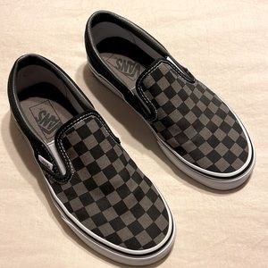Black and Grey checkered Vans